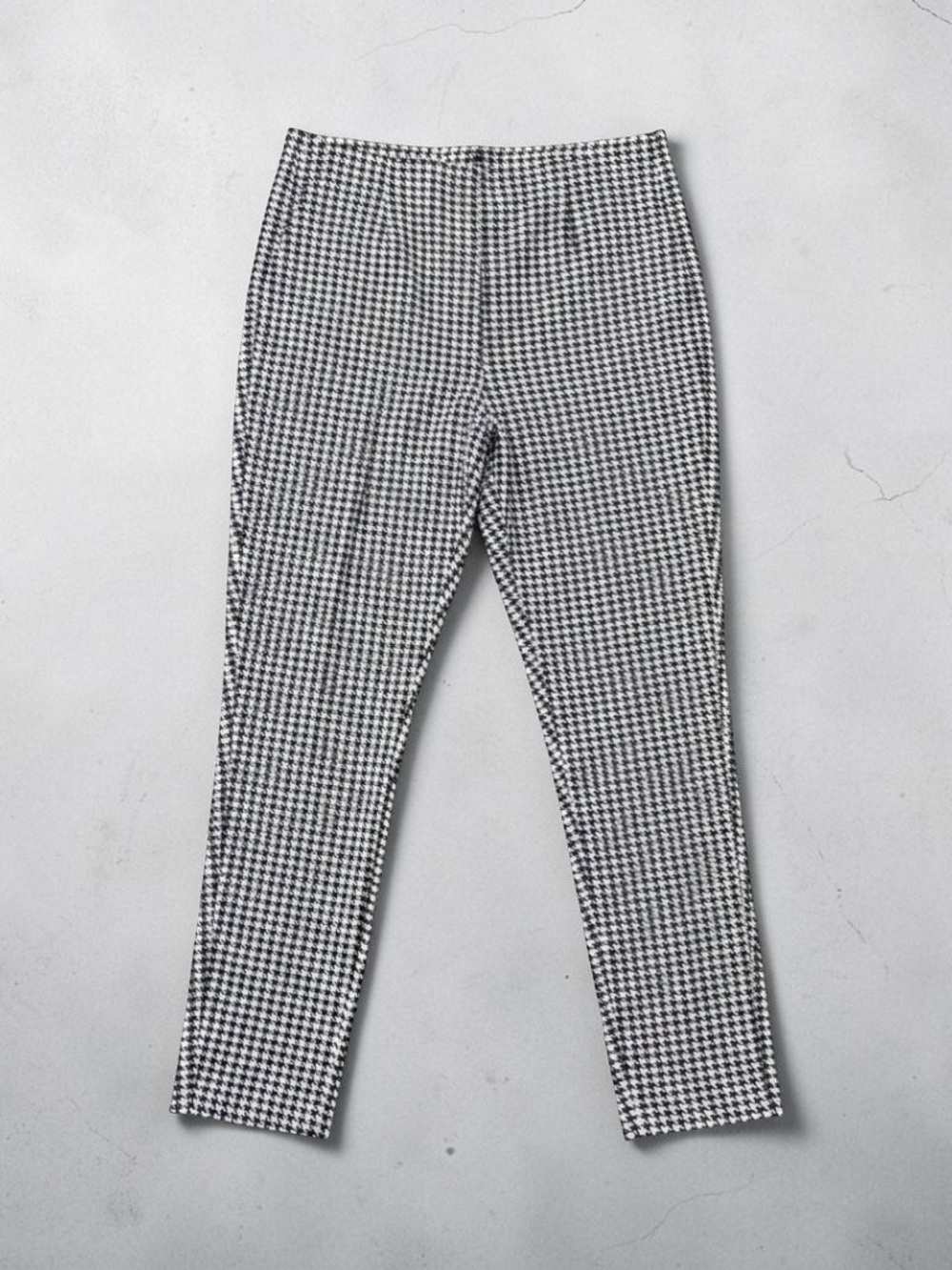 Serra Black White Houndstooth Side Zip Ankle Pants Soft Stretch Workwear XL